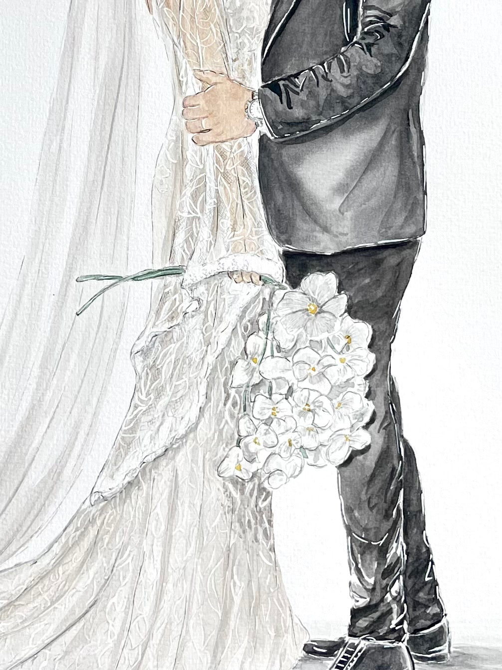 Hand-Painted Wedding Portrait