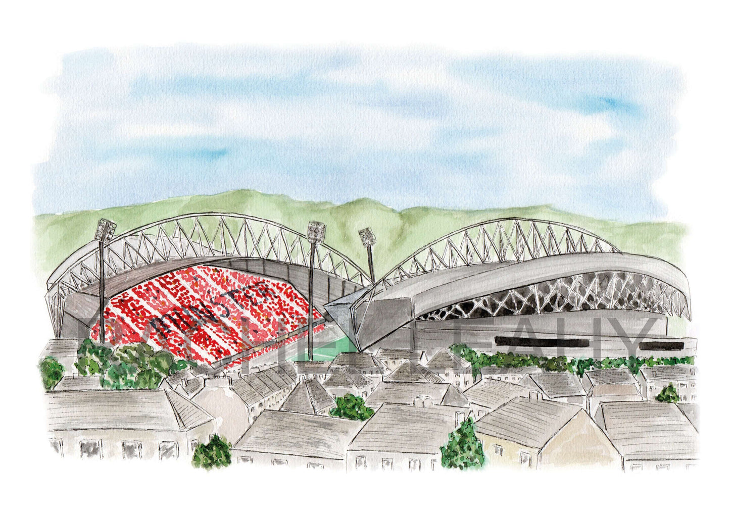 Thomond park munster rugby Limerick City Painting by Irish artist. Gift idea and keepsake